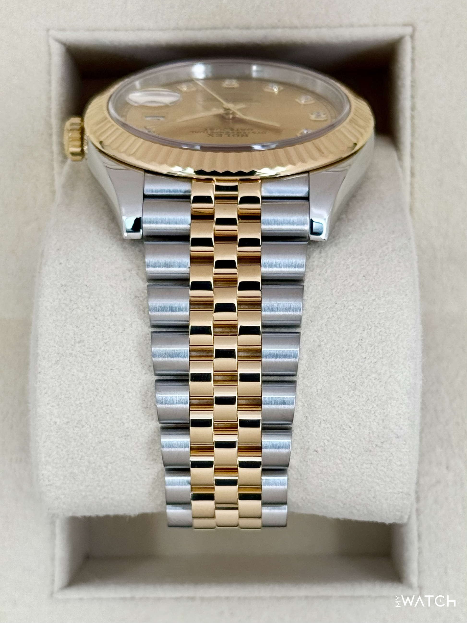 2022 Rolex Datejust 41mm 126333 Two-Tone Jubilee Champagne Diamond Dial - MyWatchLLC