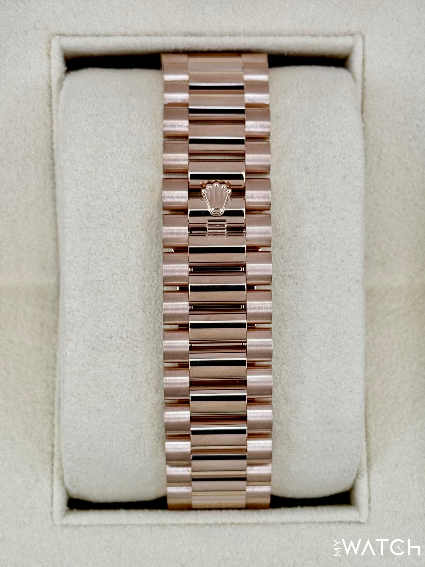 2022 Rolex Day-Date 40mm 228235 Rose Gold Eisenkiesal Baguette Dial