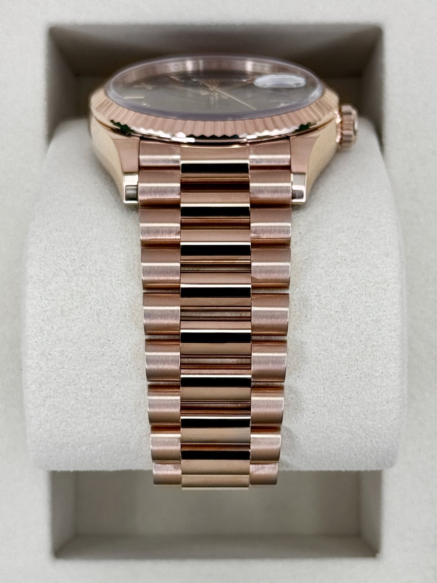 NEW 2026 Rolex Day-Date 36mm 128235 Rose Gold Brown Ombre Dial