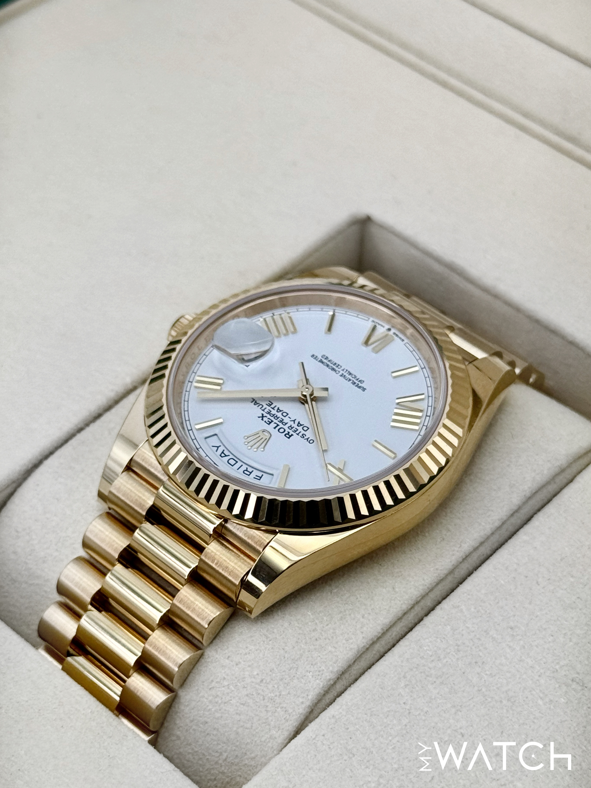 NEW 2025 Rolex Day-Date 40mm 228238 Presidential White Dial - MyWatchLLC