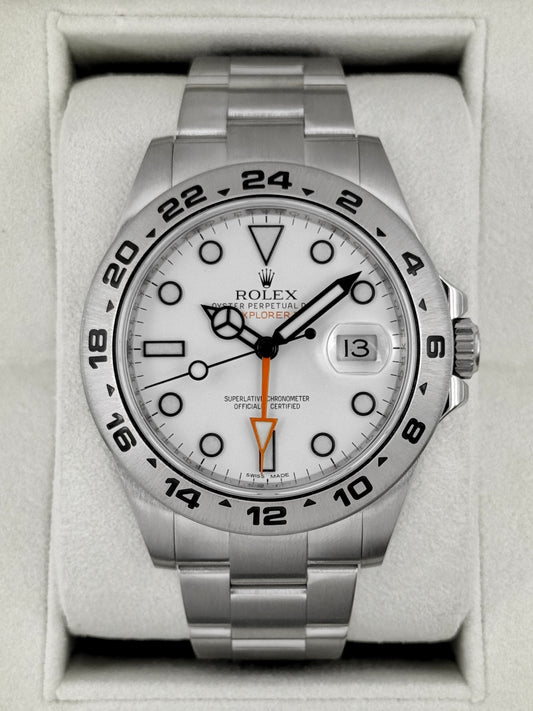 2012 Rolex Explorer II 42mm 216570 Stainless Steel Polar White Dial