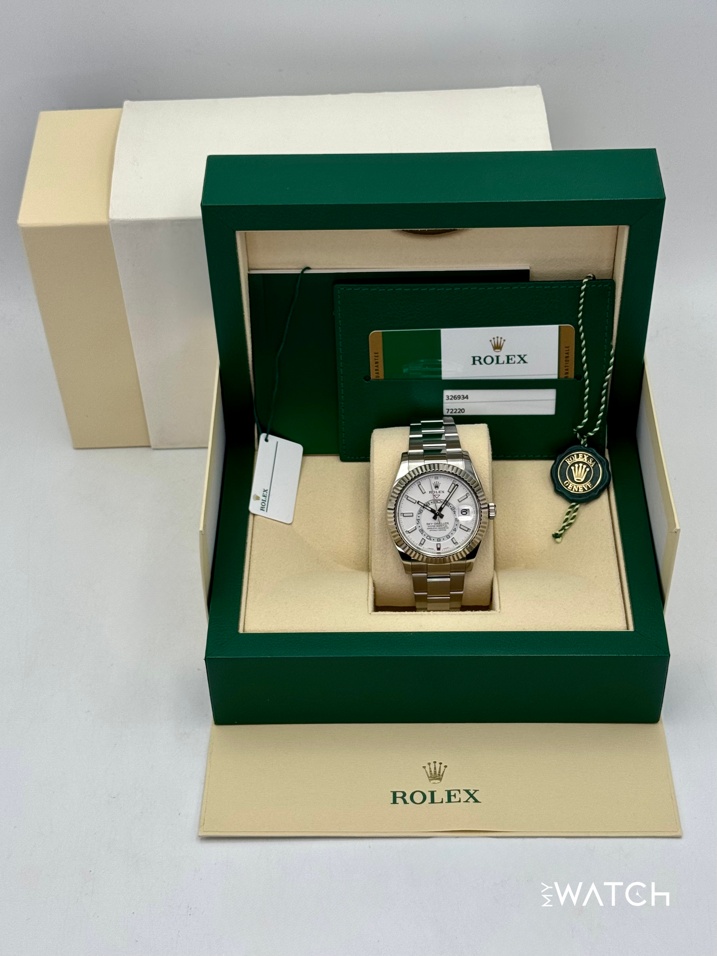 2018 Rolex Sky-Dweller 42mm 326934 Stainless Steel Oyster White Dial