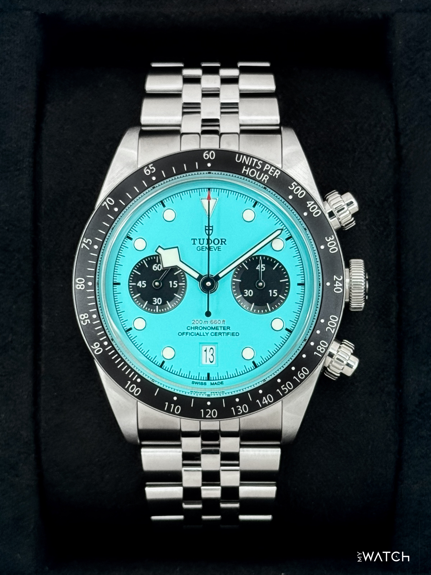 NEW 2026 Tudor Black Bay Chrono 41mm 79360N Flamingo Blue Dial - MyWatchLLC