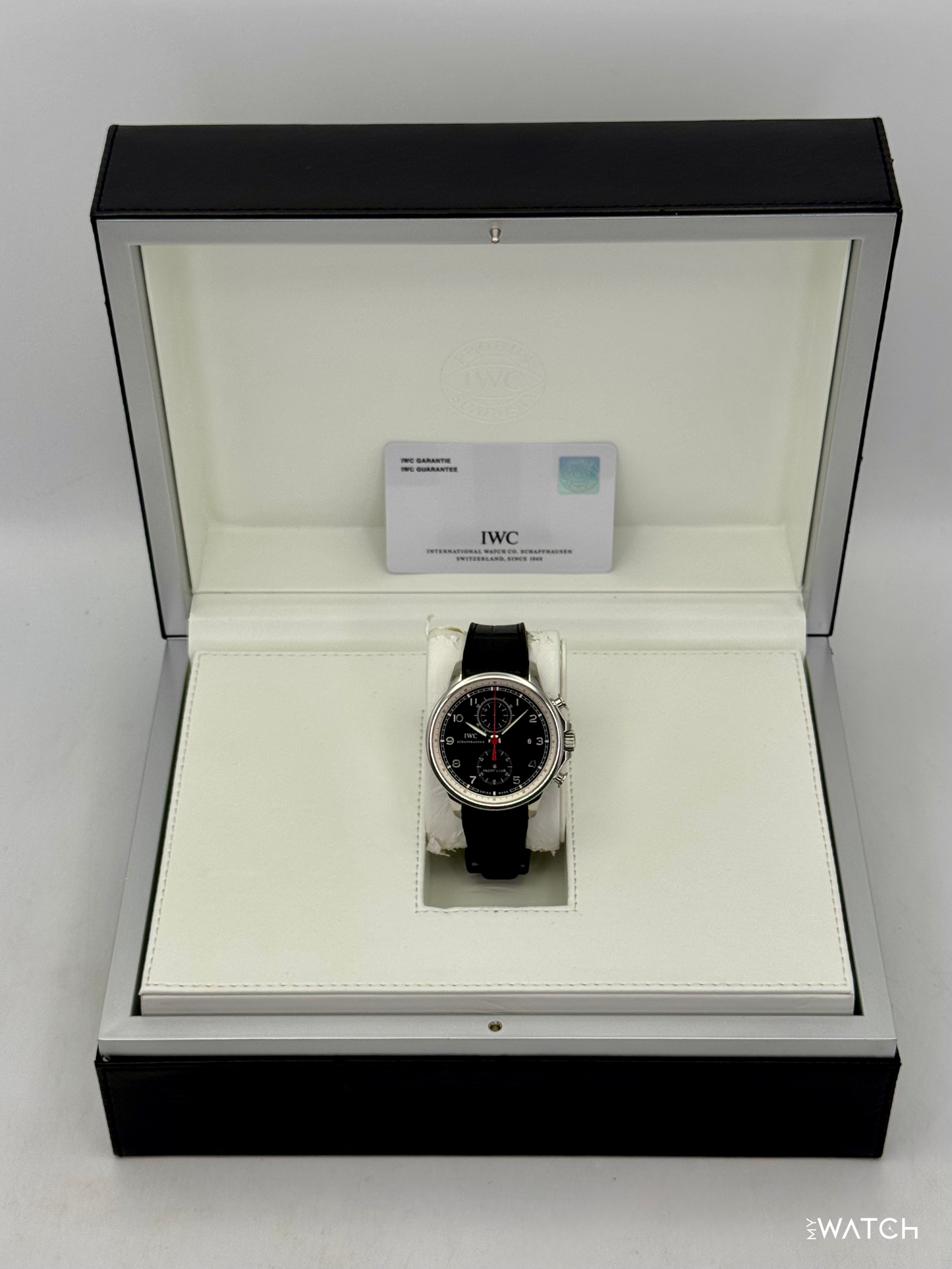 2011 IWC Portuguese Chronograph 45mm IW390204 Stainless Steel Black Dial - MyWatchLLC