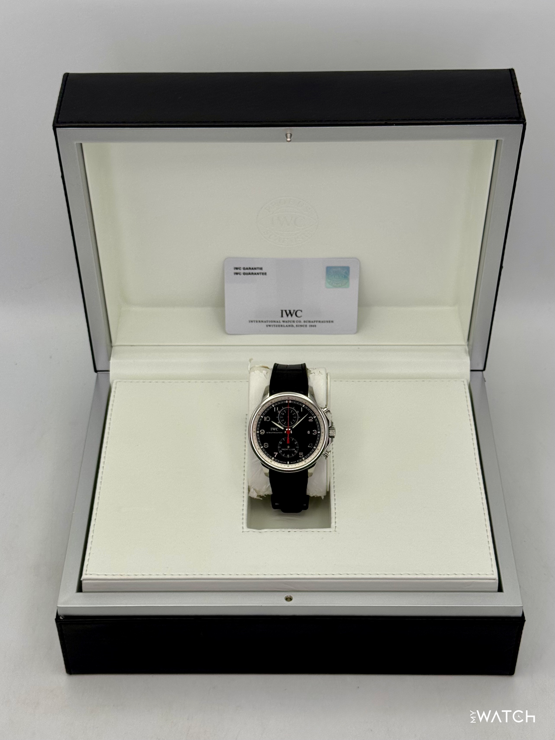 2011 IWC Portuguese Chronograph 45mm IW390204 Stainless Steel Black Dial - MyWatchLLC