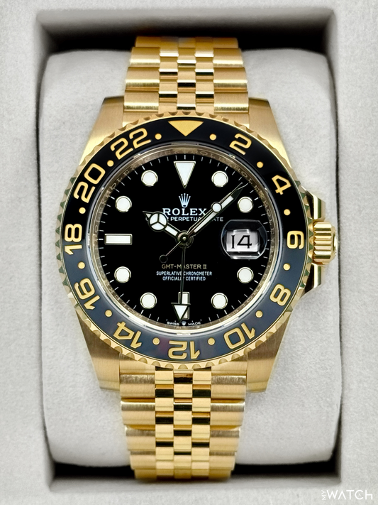 NEW 2026 Rolex GMT-Master II 40mm 126718GRNR Yellow Gold Jubilee Black Dial - MyWatchLLC