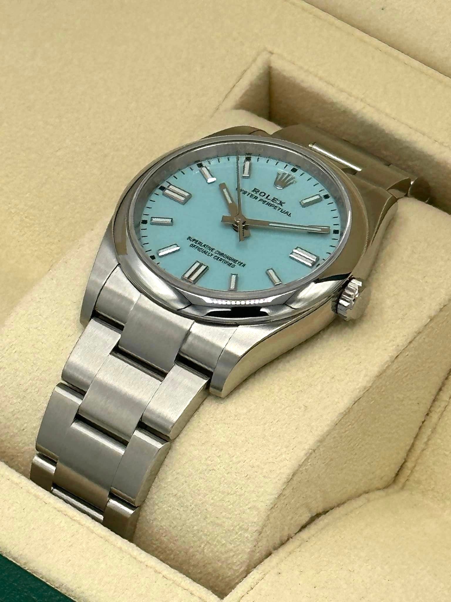 NEW 2023 Rolex Oyster Perpetual 36mm 126000 Tiffany Blue Dial