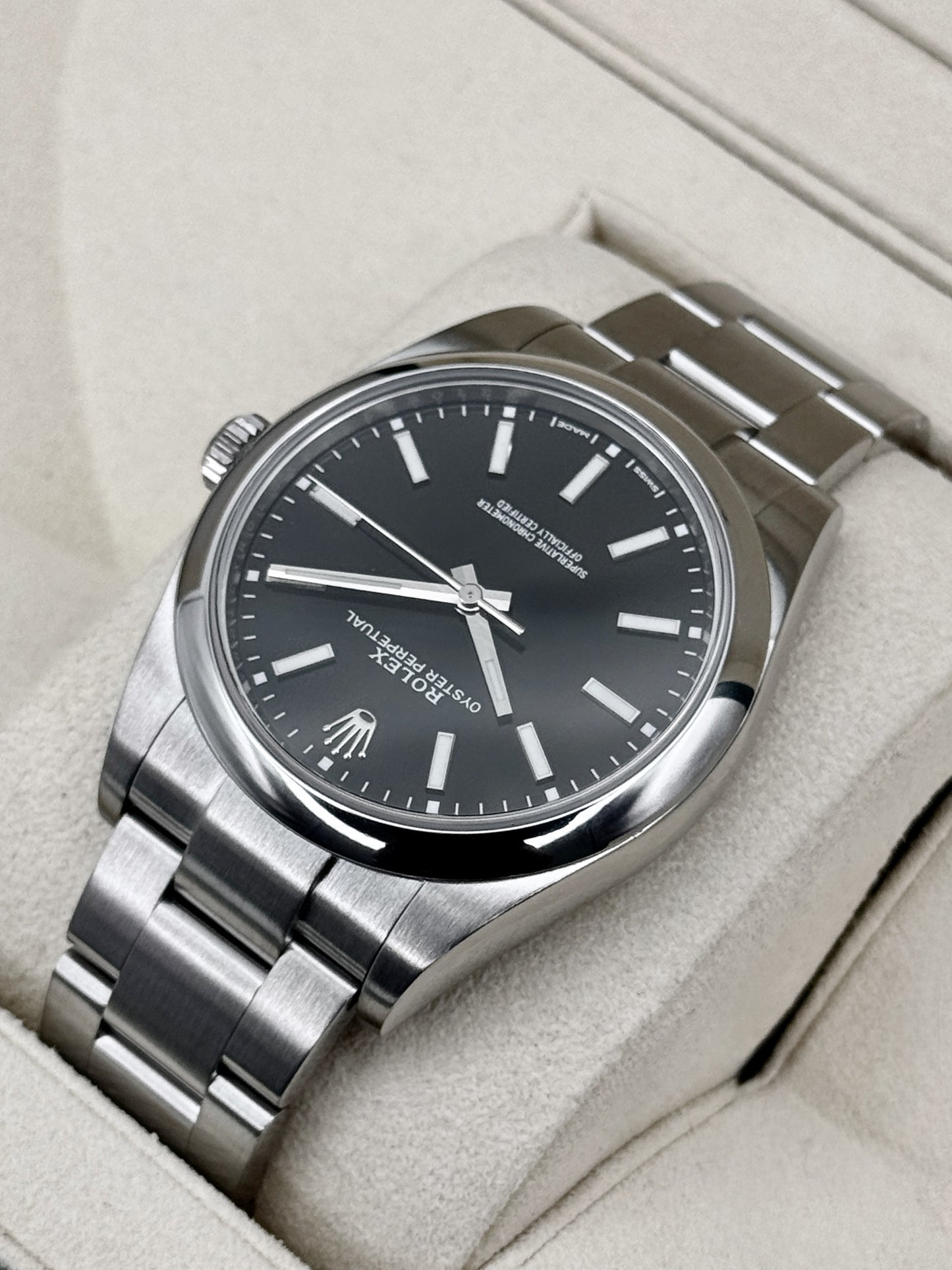 2019 Rolex Oyster Perpetual 39mm 114300 Stainless Steel Black Dial