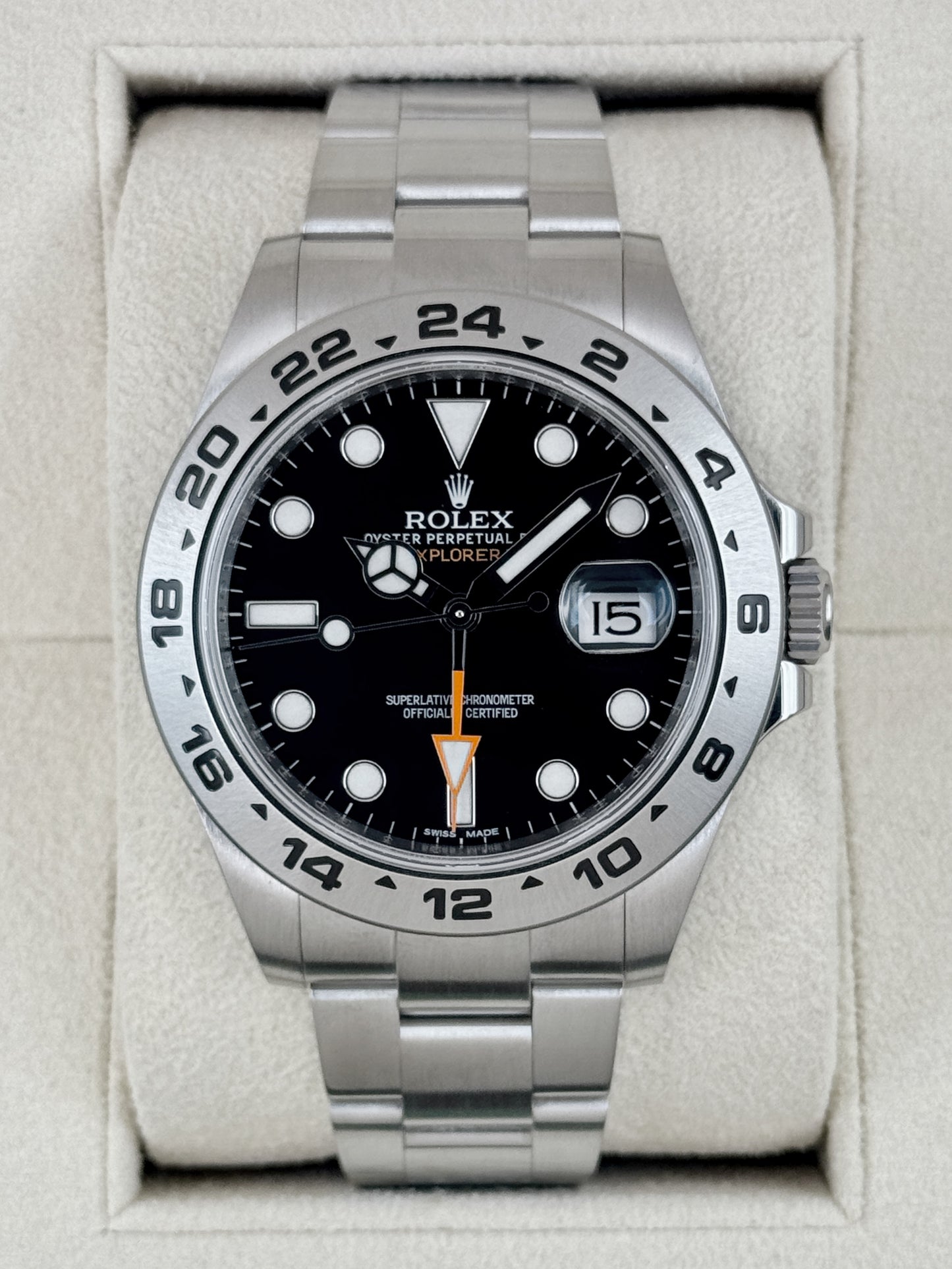 2012 Rolex Explorer II 42mm 216570 Stainless Steel Black Dial