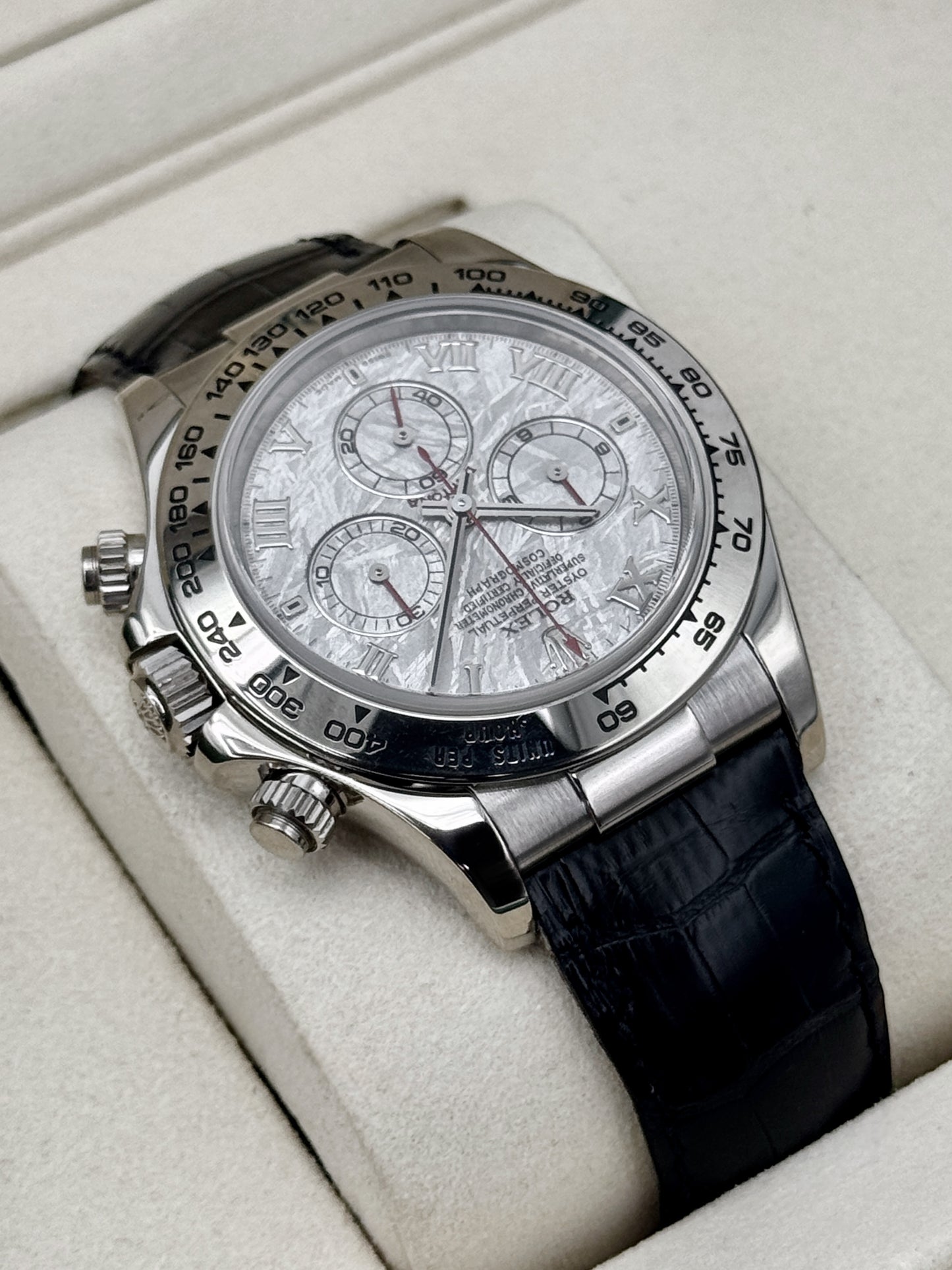 2003 Rolex Daytona 40mm 116519 White Gold Meteorite Dial