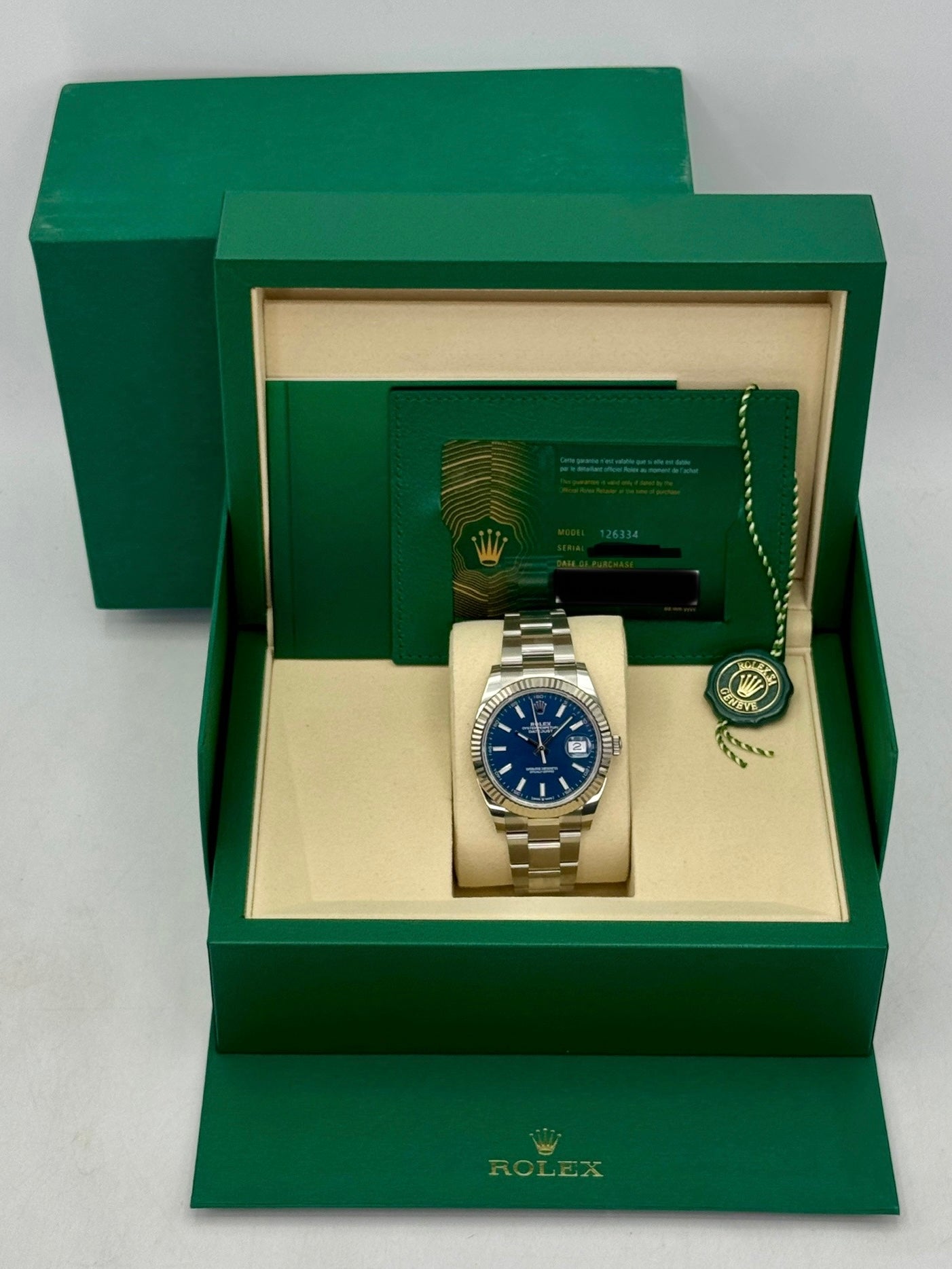 2026 Rolex Datejust 41mm 126334 Stainless Steel Oyster Blue Dial