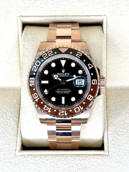 NEW 2024 Rolex GMT-Master II "Rootbeer" 40mm 126715CHNR Rose Gold