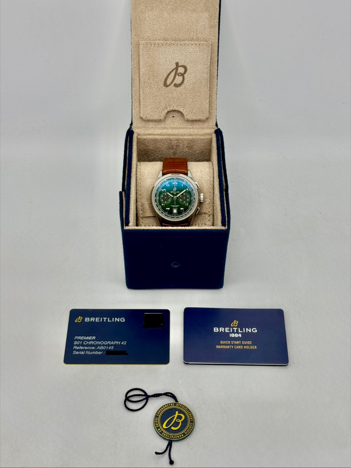 2025 Breitling Premier B01 Chronograph 42mm AB0145 Stainless Steel Green Dial