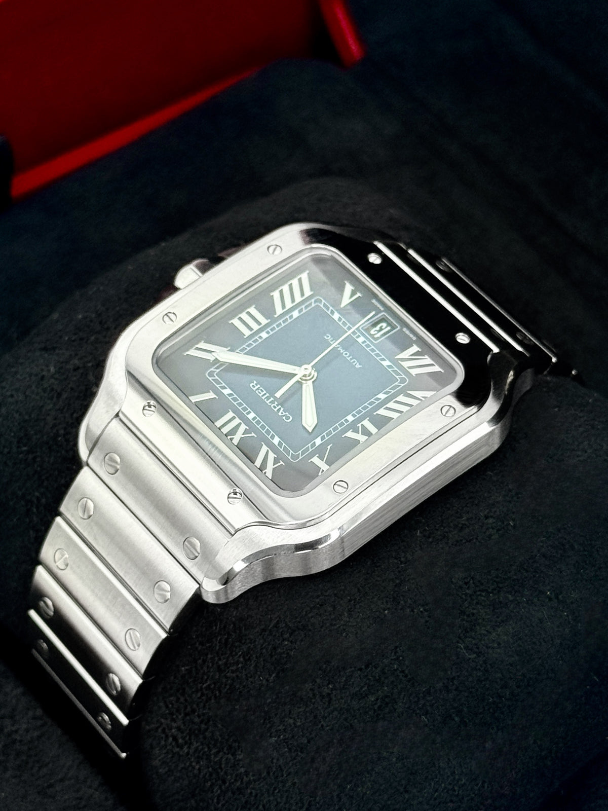 NEW 2026 Cartier Santos De Cartier 39mm WSSA0071 Stainless Steel Blue Dial