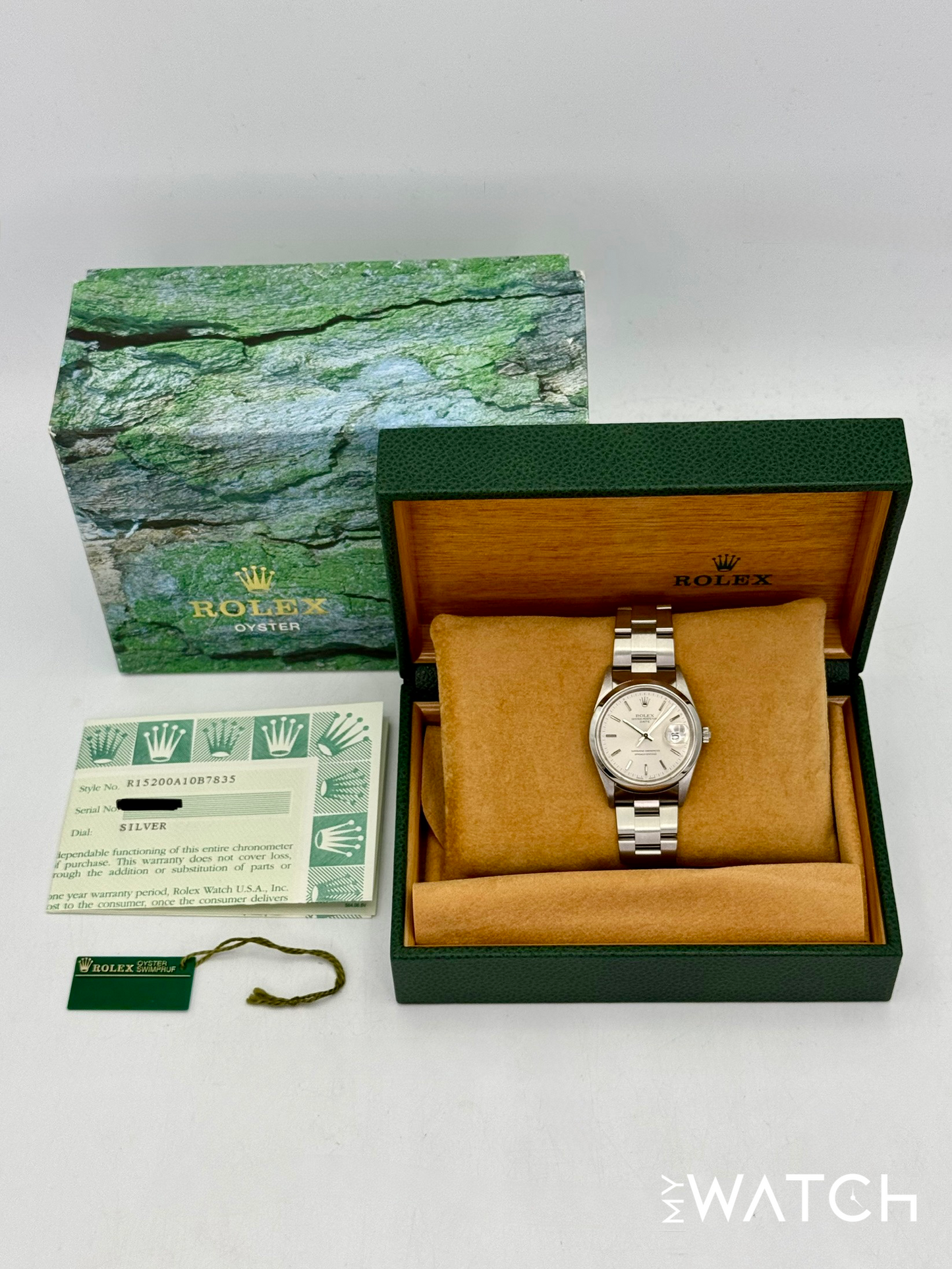 2001 Rolex Oyster Perpetual Date 34mm 15200 Stainless Steel Silver Dial