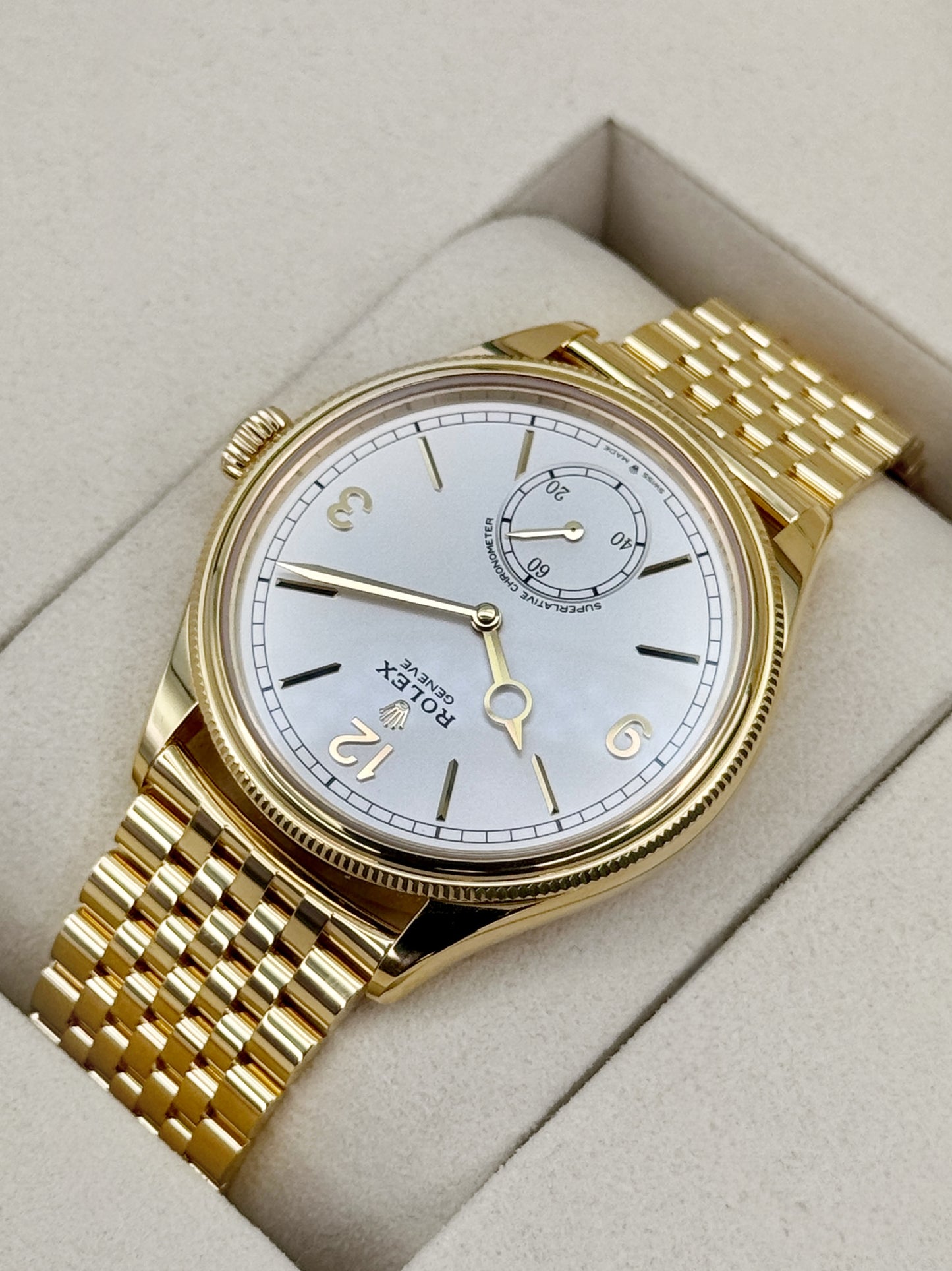 NEW 2026 Rolex 1908 39mm 52508 Yellow Gold Settimo Bracelet White Dial