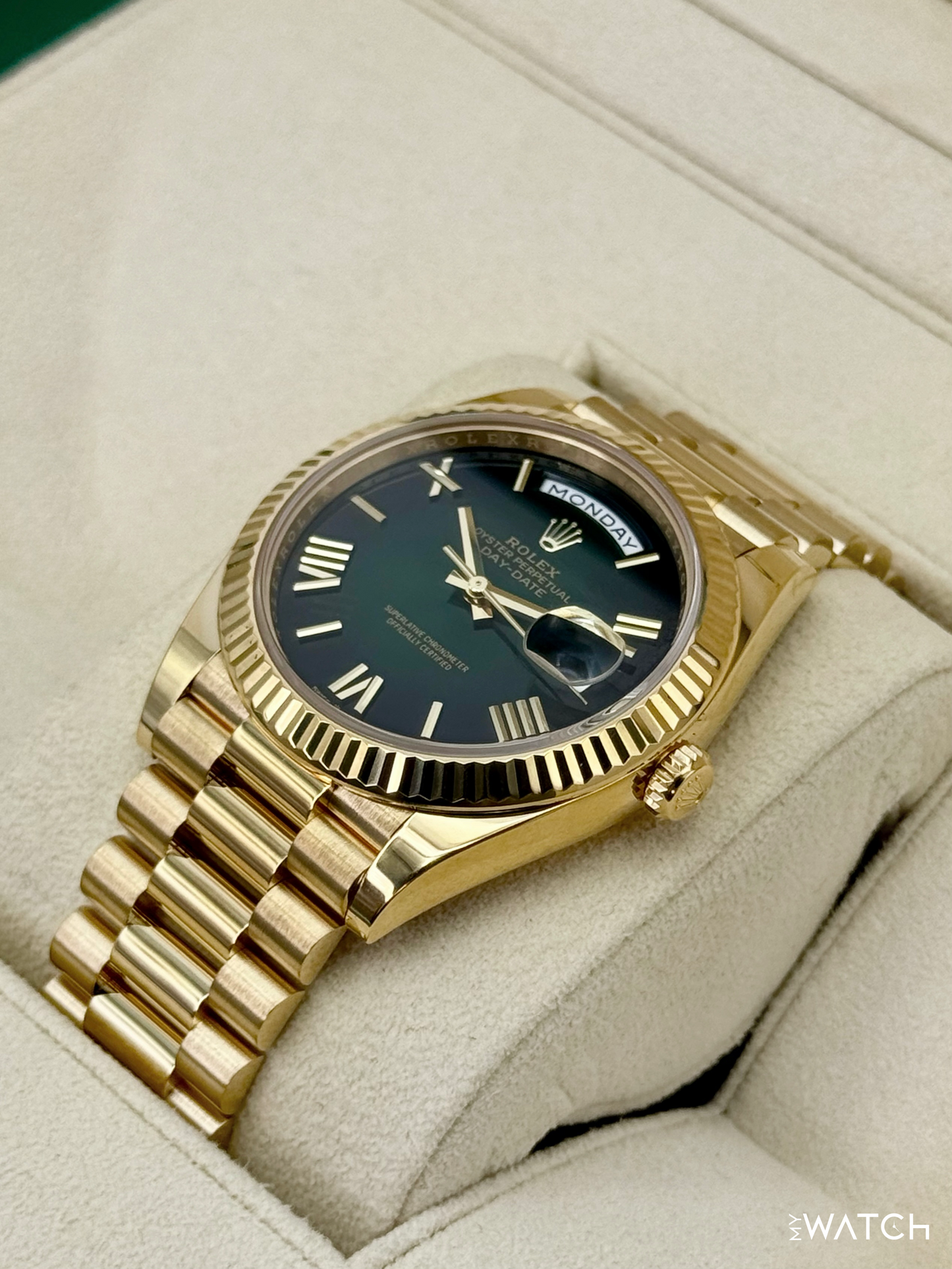 2025 Rolex Day-Date 40mm 228238 Presidential Green Ombre Dial