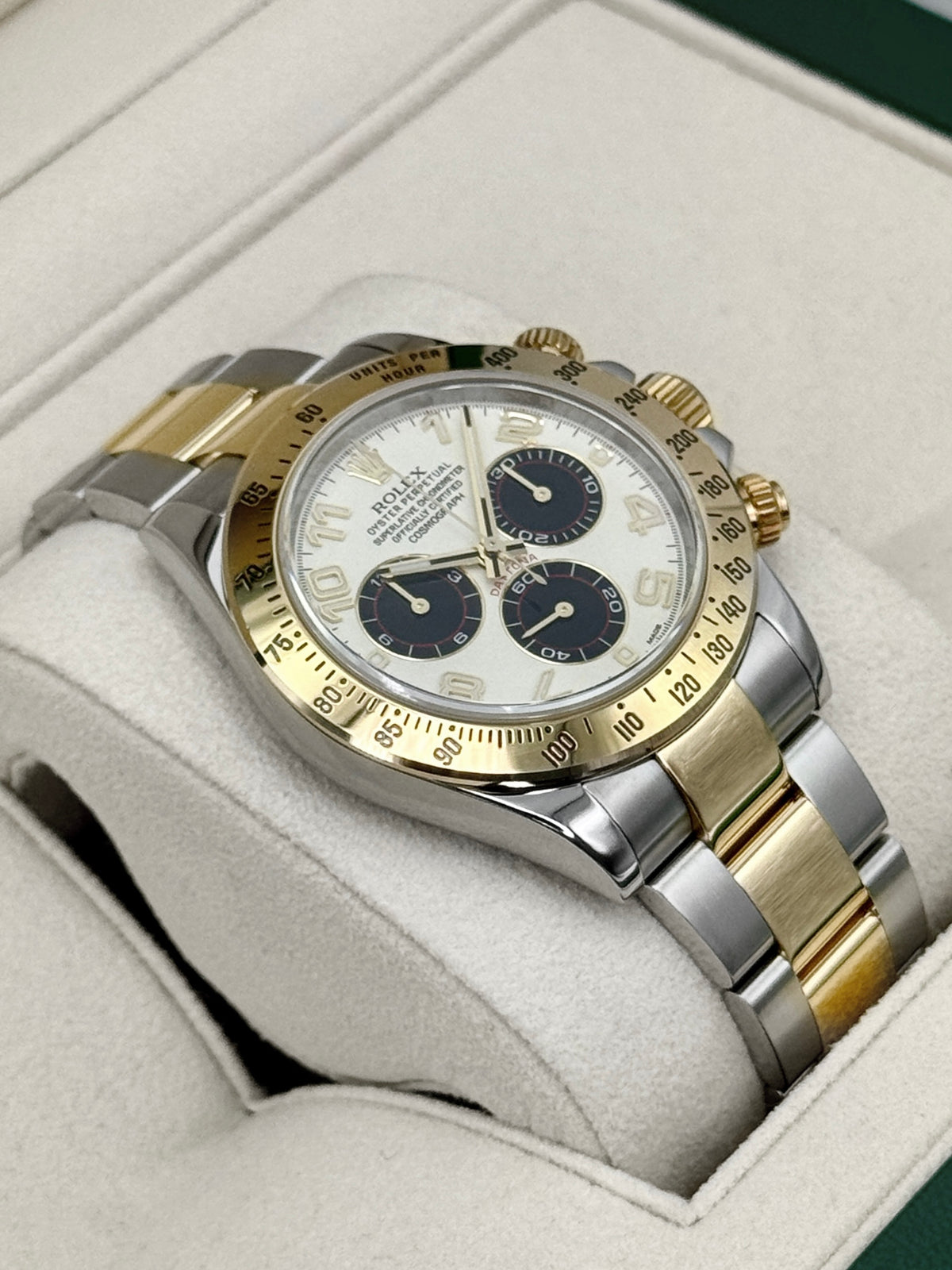 2016 Rolex Daytona 40mm 116523 Two-Tone White Arabic Racing Dial - MyWatchLLC