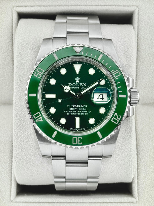 2017 Rolex Submariner Hulk 40mm 116610LV Green Dial
