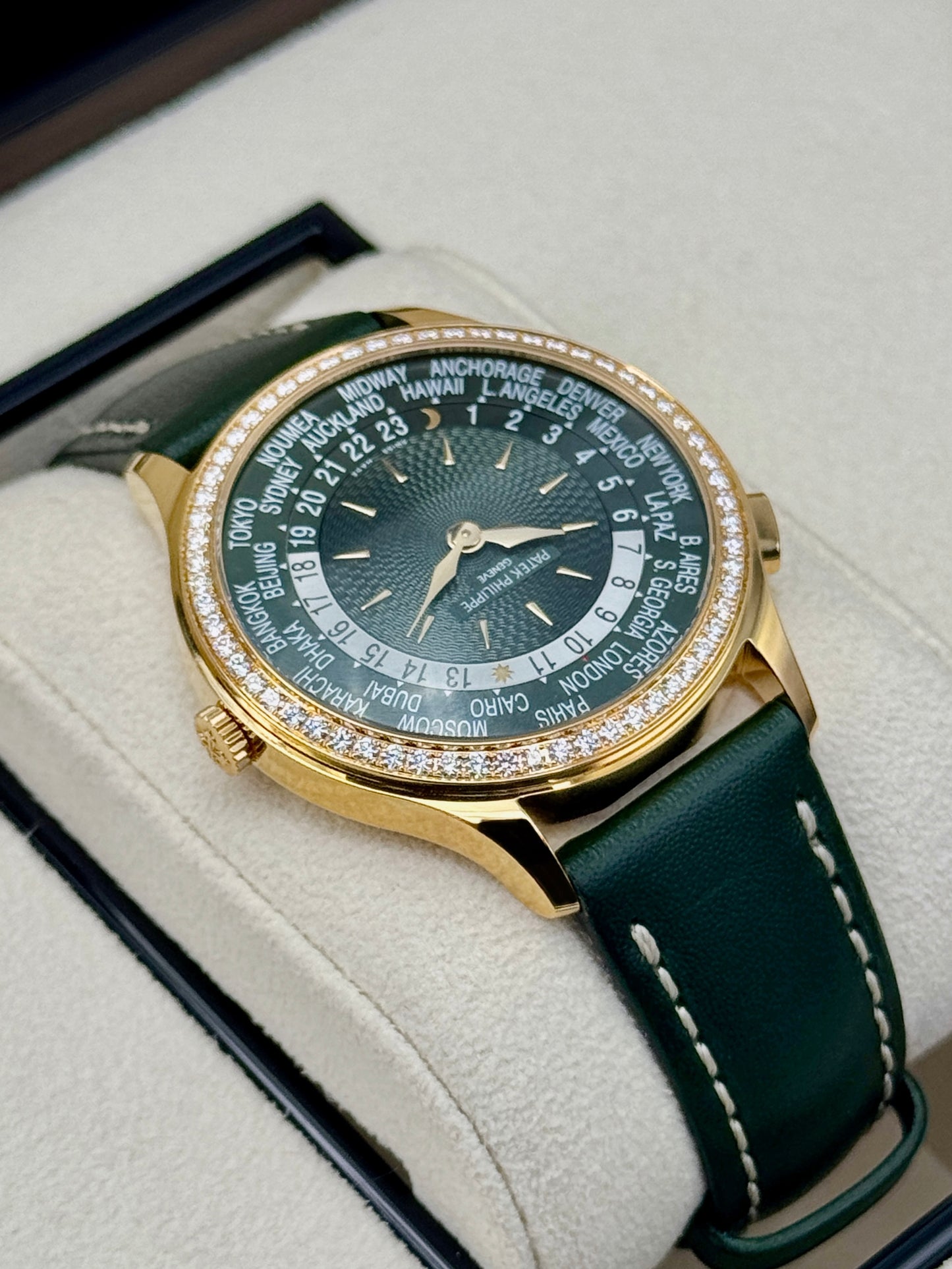 NEW 2026 Patek Philippe World Time Complications 36mm 7130R Rose Gold Green Dial