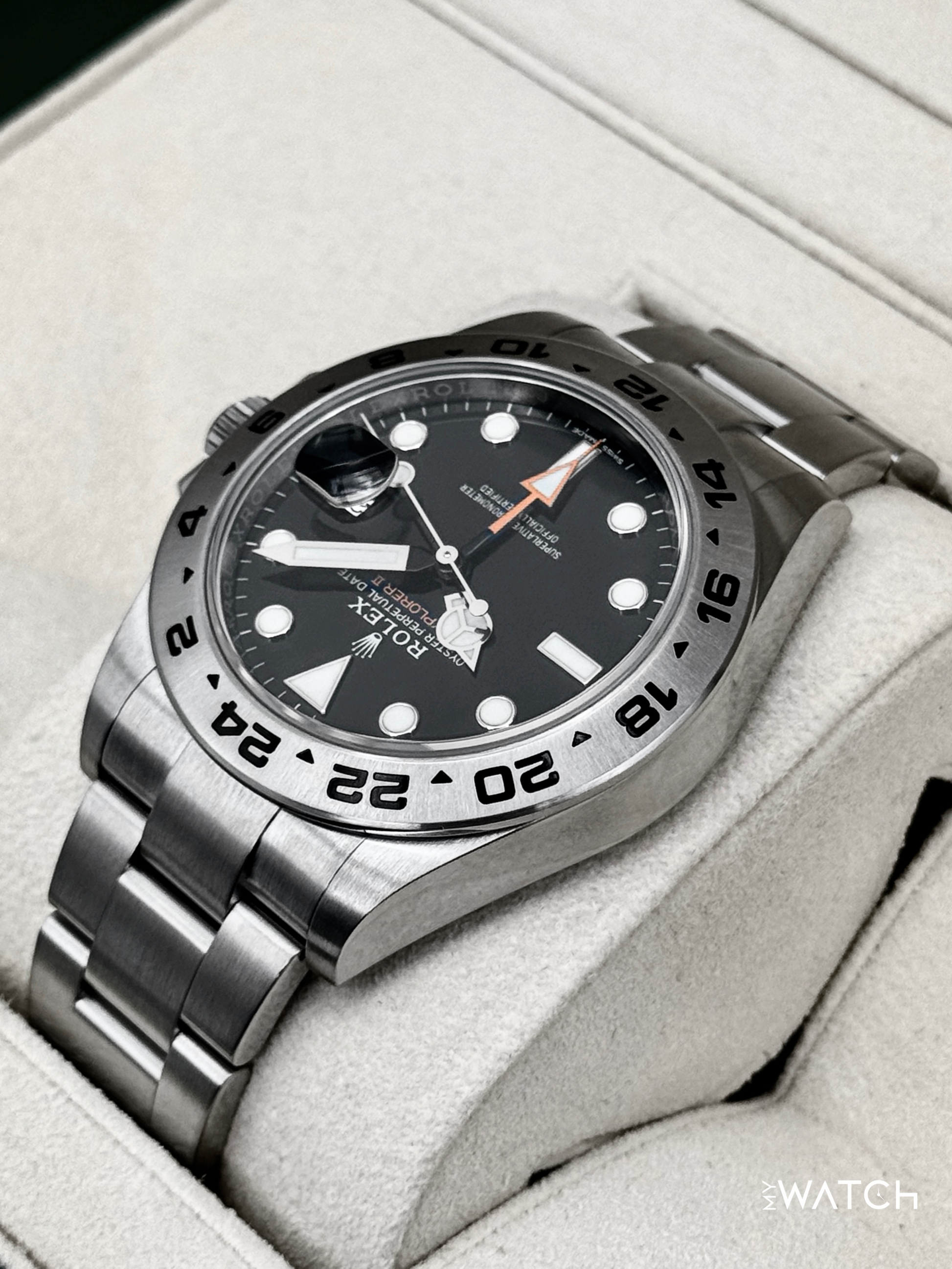 2018 Rolex Explorer II 42mm 216570 Stainless Steel Black Dial - MyWatchLLC