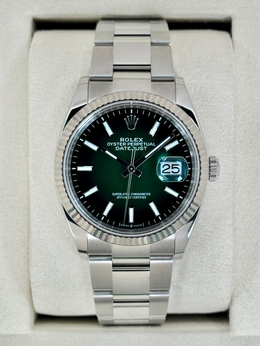 NEW 2026 Rolex Datejust 36mm 126234 Stainless Steel Oyster Green Ombre Dial