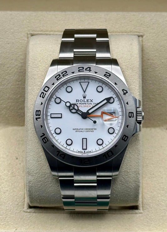 NEW 2023 Rolex Explorer II 226570 Stainless Steel White Polar Dial - MyWatchLLC