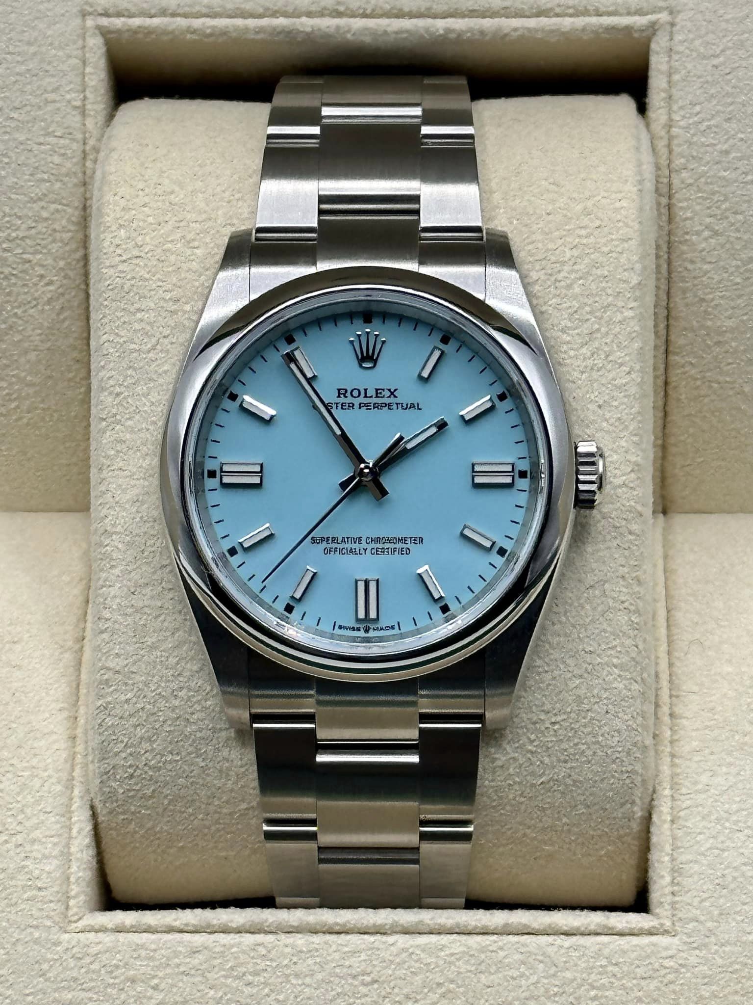 2022 Rolex Oyster Perpetual 36mm 126000 Stainless Steel Tiffany Blue - MyWatchLLC