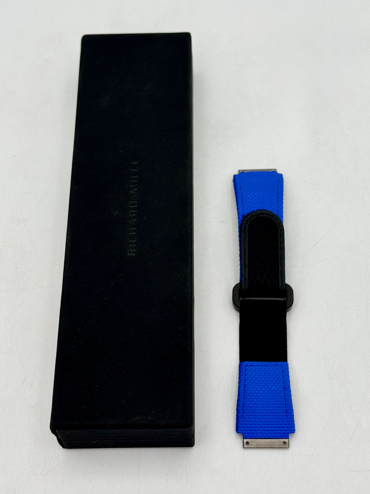 Richard Mille RM10 Velcro Watch Strap Rubber Sailcloth Pattern - Blue