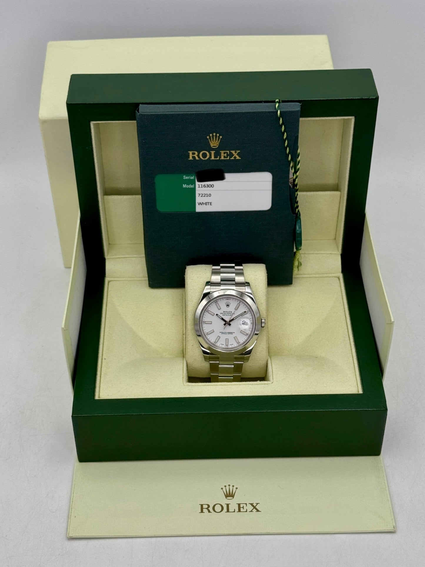 2015 Rolex Datejust 41mm 116300 Stainless Steel Oyster White Dial