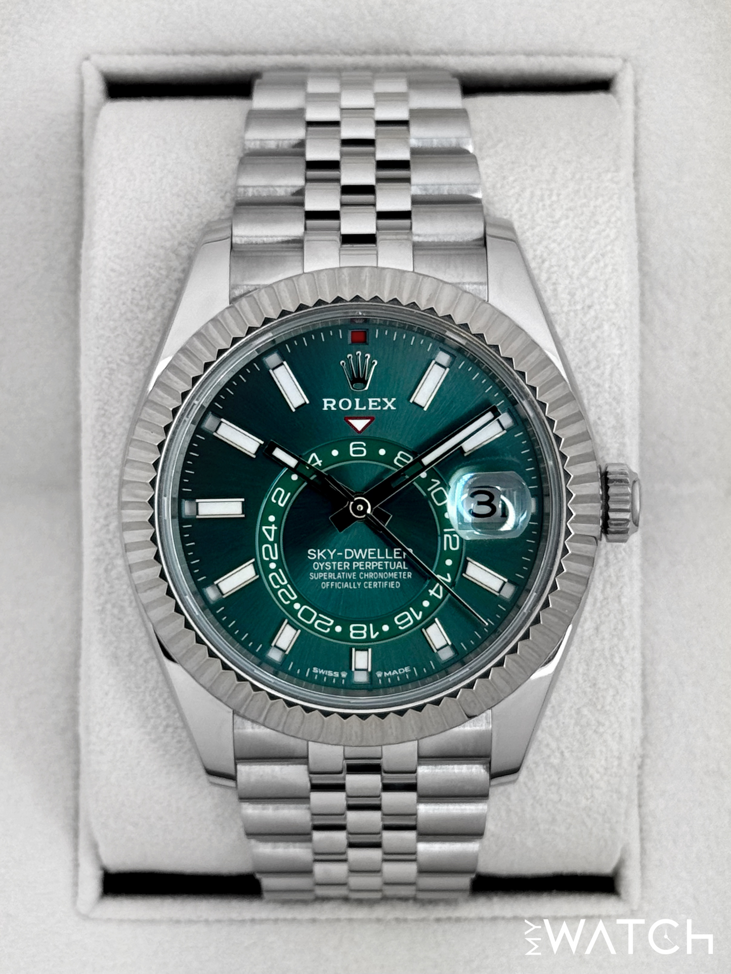 2023 Rolex Sky-Dweller 42mm 336934 Jubilee Green Dial