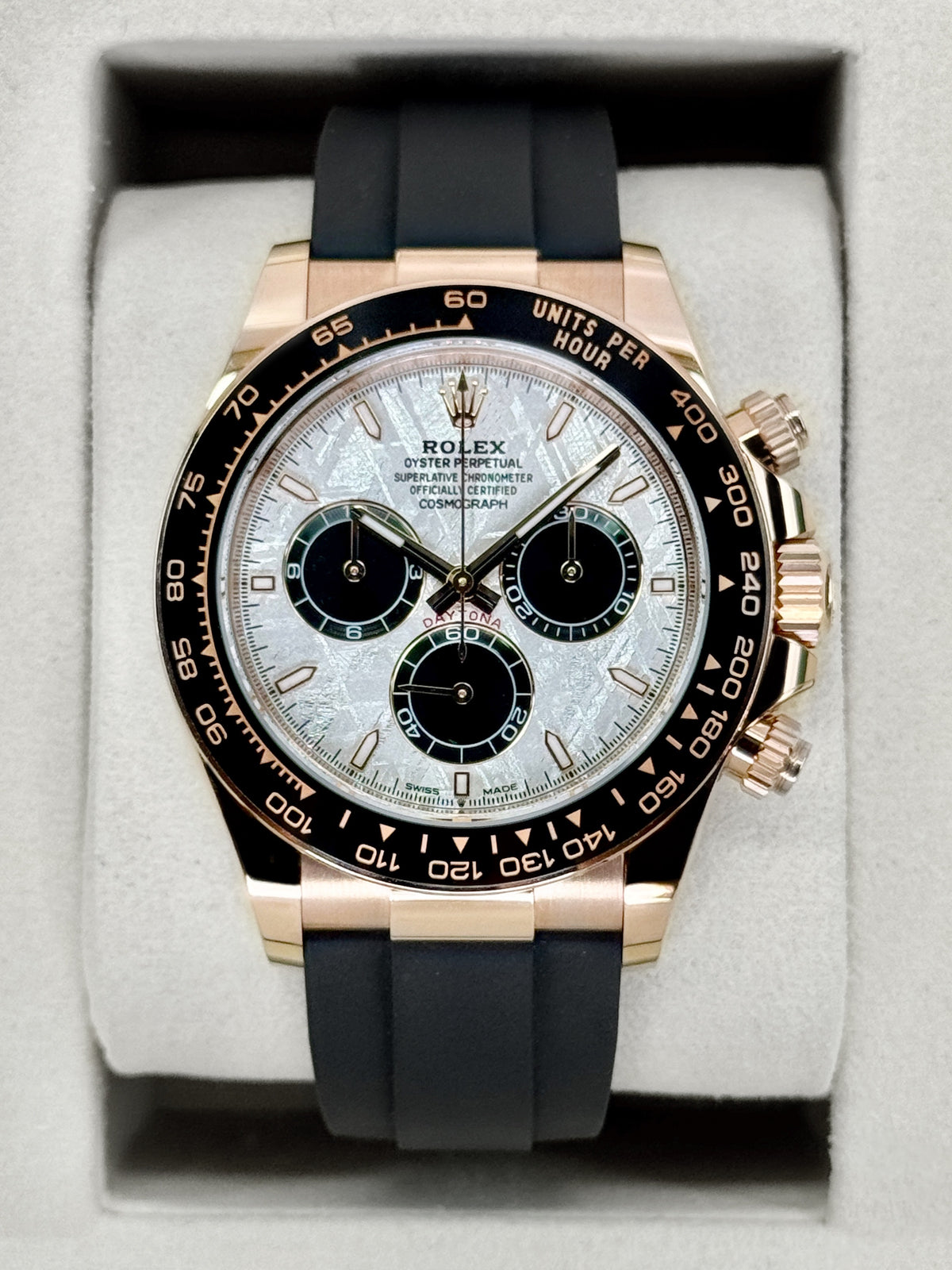 NEW 2026 Rolex Daytona 40mm 126515LN Rose Gold Oysterflex Meteorite Dial