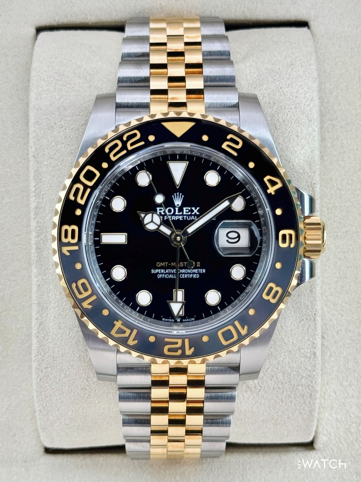 NEW 2026 Rolex GMT-Master II 40mm 126713GRNR Two-Tone Jubilee (STICKERED) - MyWatchLLC