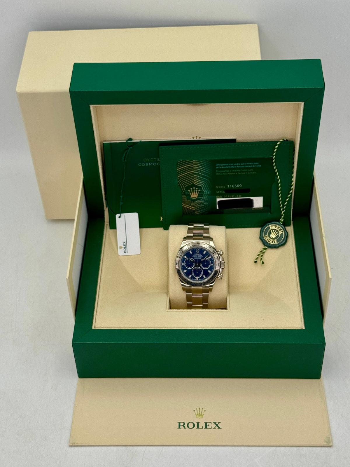 2021 Rolex Daytona 40mm 116509 White Gold Blue Dial
