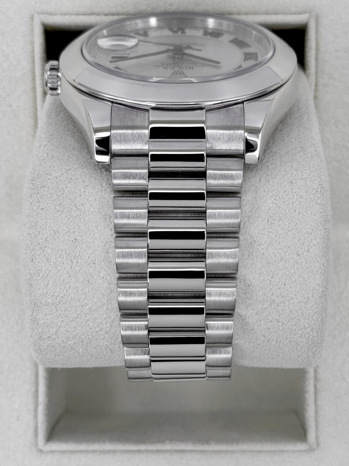 2009 Rolex Day-Date II 41mm 218206 Platinum Ice Blue Roman Numeral Dial