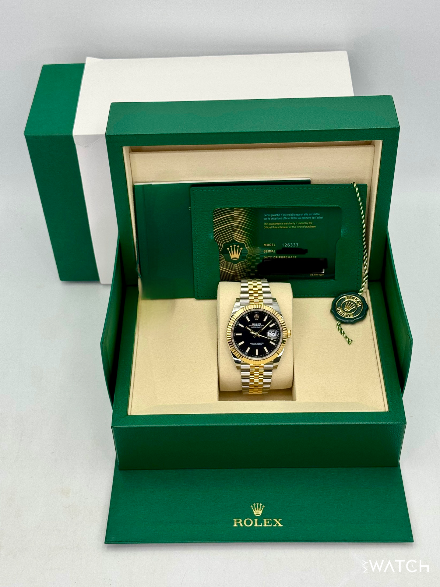 NEW 2026 Rolex Datejust 41mm 126333 Two-Tone Jubilee Black Dial - MyWatchLLC