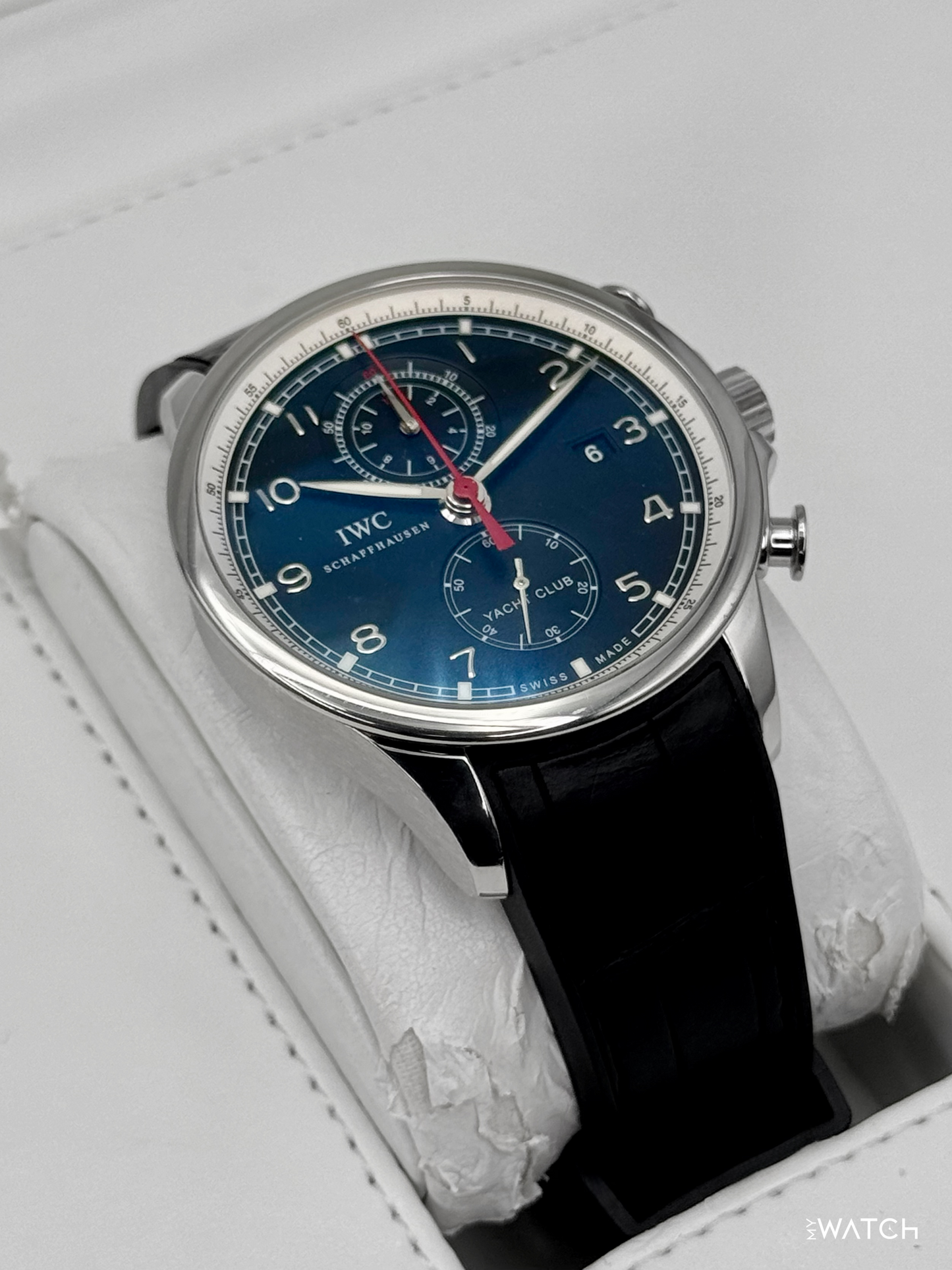 2011 IWC Portuguese Chronograph 45mm IW390204 Stainless Steel Black Dial - MyWatchLLC