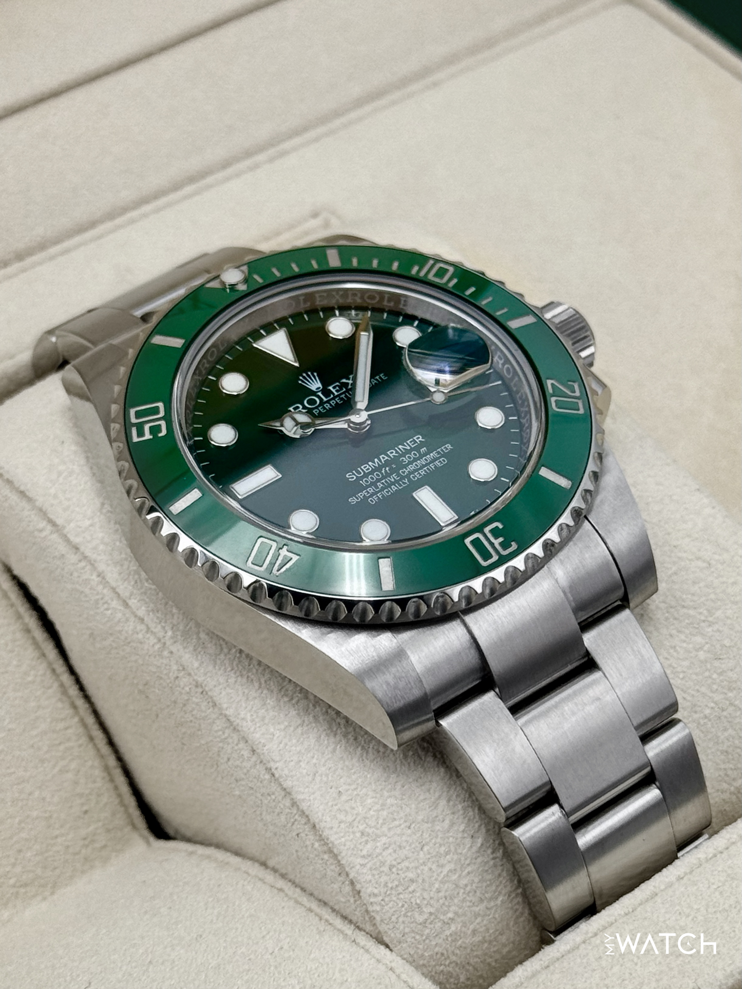 2016 Rolex Submariner “Hulk” 40mm 116610LV Green Dial - MyWatchLLC