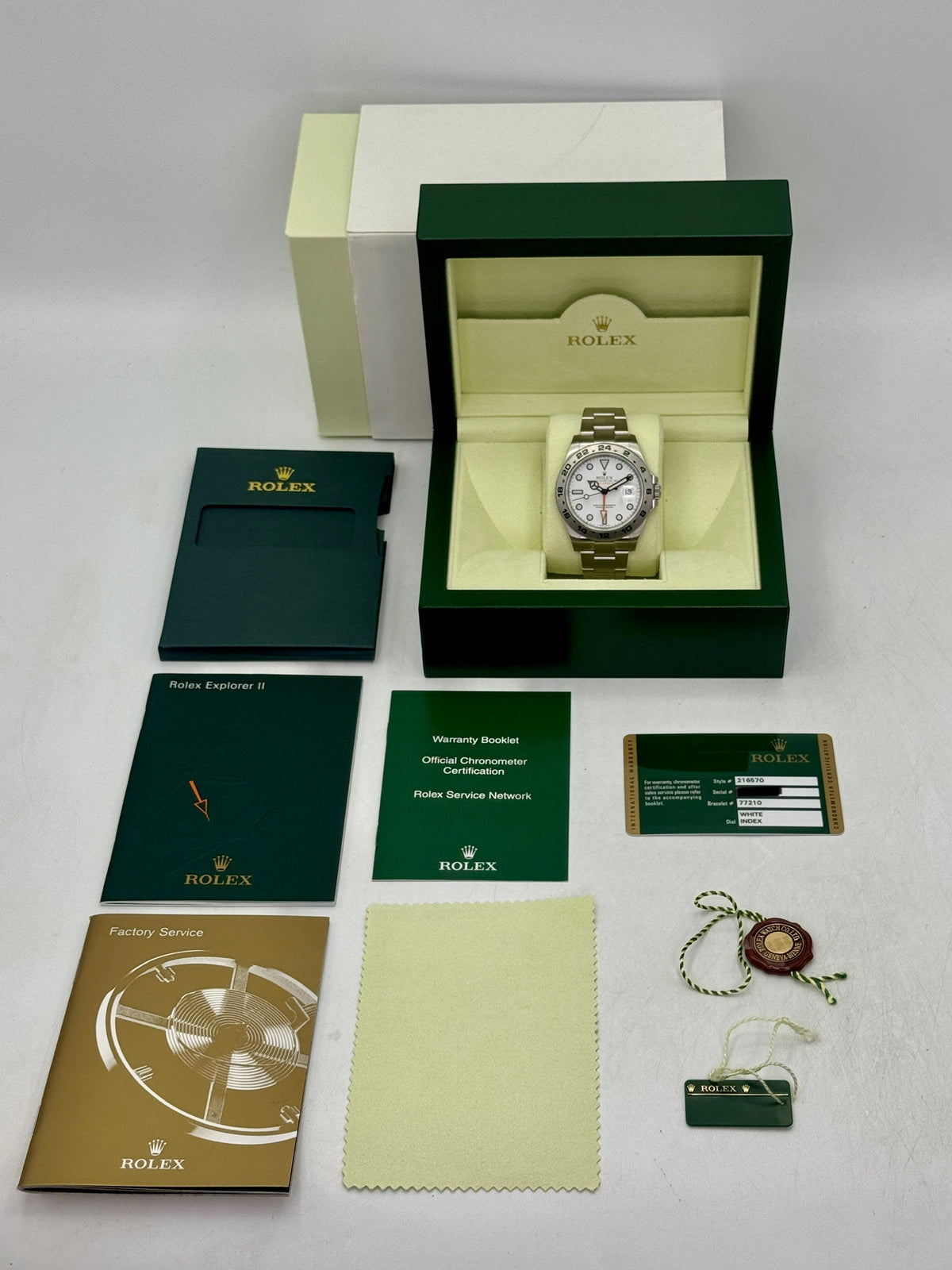 2012 Rolex Explorer II 42mm 216570 Stainless Steel Polar White Dial