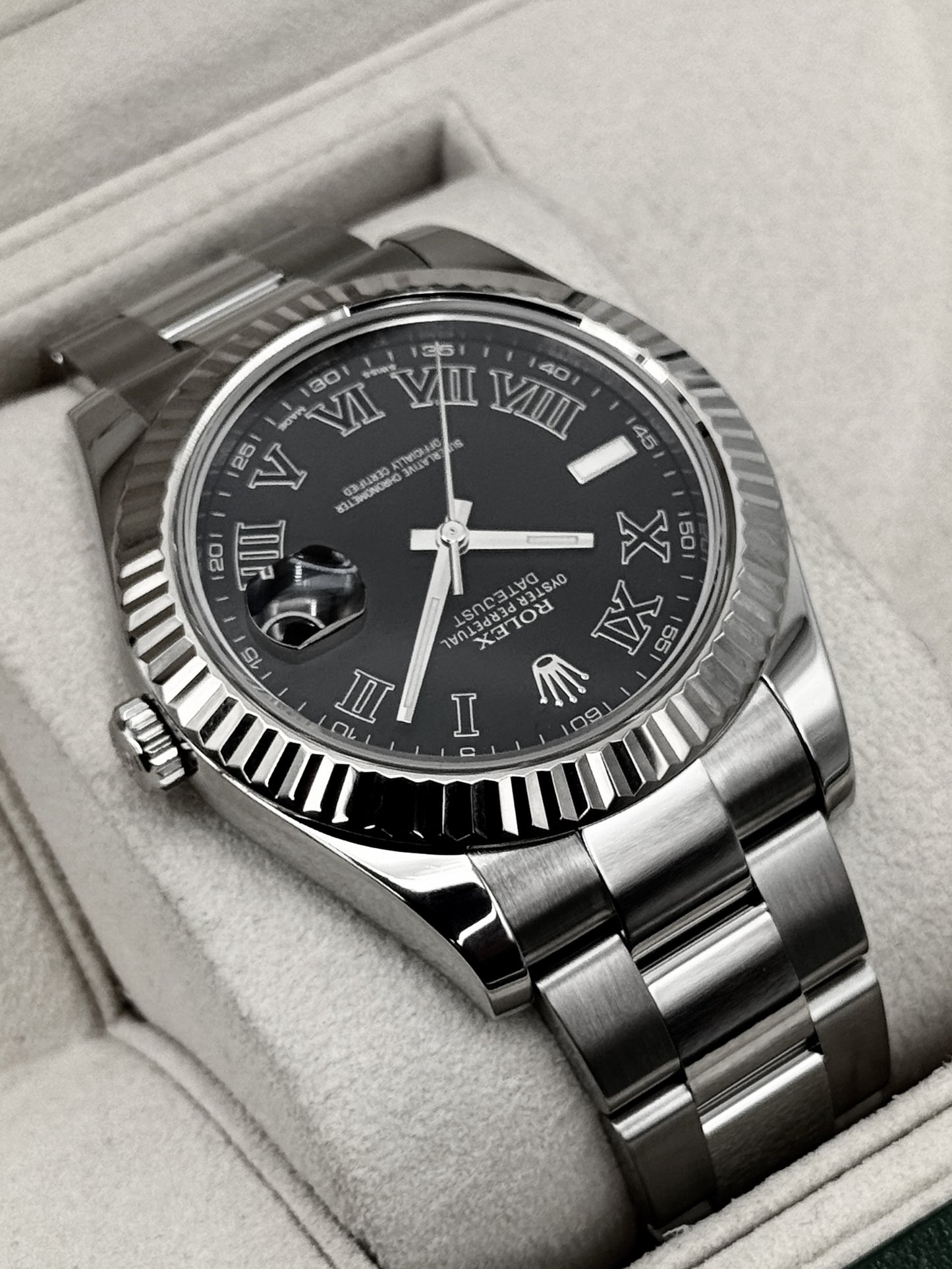 2003 Rolex Datejust II 41mm 116334 Stainless Steel Oyster Black Dial
