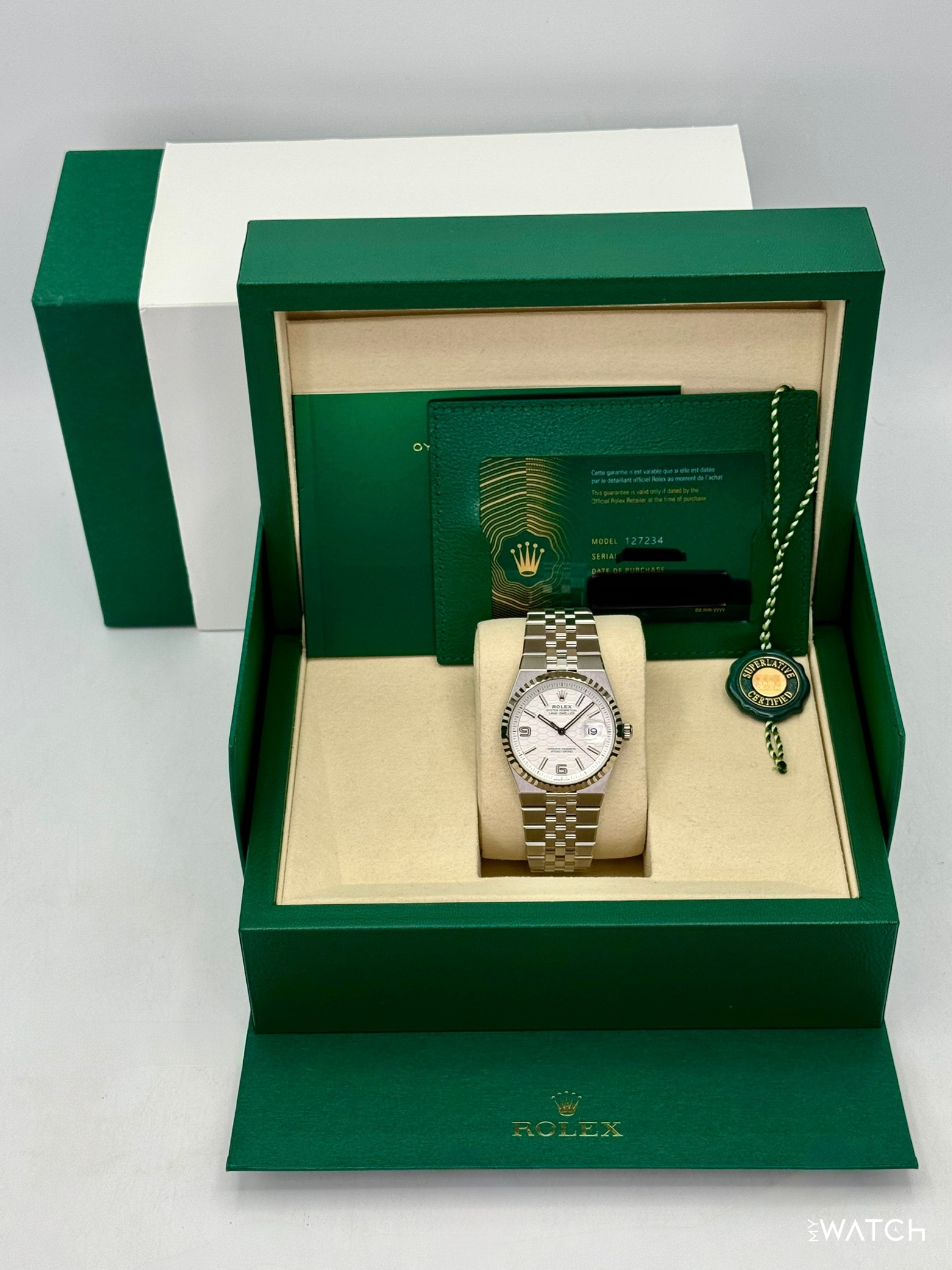 NEW 2026 Rolex Land-Dweller 36mm 127234 Stainless Steel Flat Jubilee White Dial - MyWatchLLC