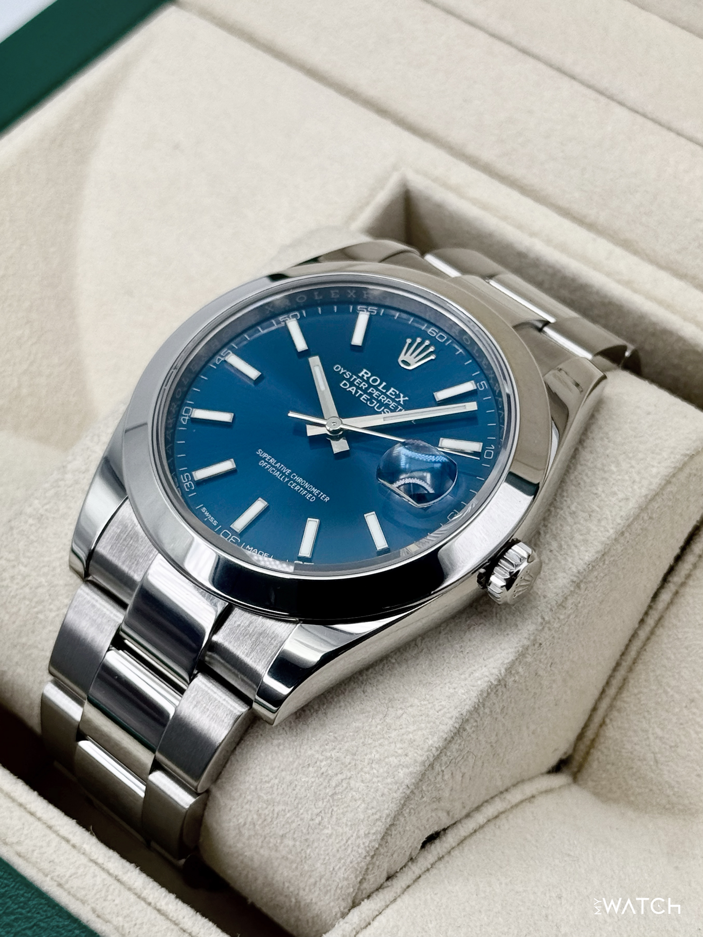 2018 Rolex Datejust 41mm 126300 Stainless Steel Oyster Blue Dial