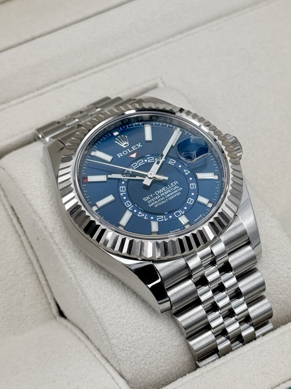2023 Rolex Sky-Dweller 42mm 326934 Stainless Steel Jubilee Blue Dial