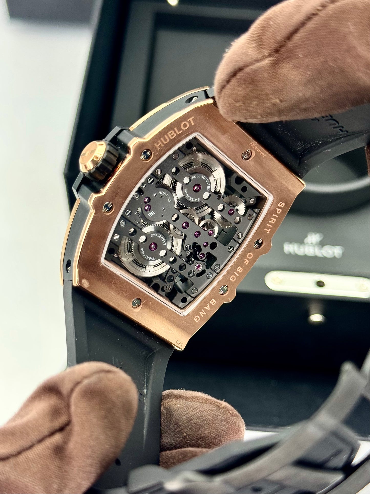 Hublot Spirit of Big Bang 45mm 614.OX.1180.RX Rose Gold Skeltonized Dial
