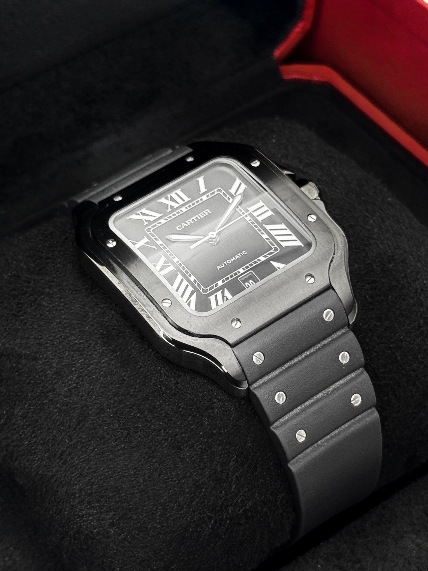 2024 Cartier Santos De Cartier 39.8mm WSSA0039 Stainless Steel Black Dial