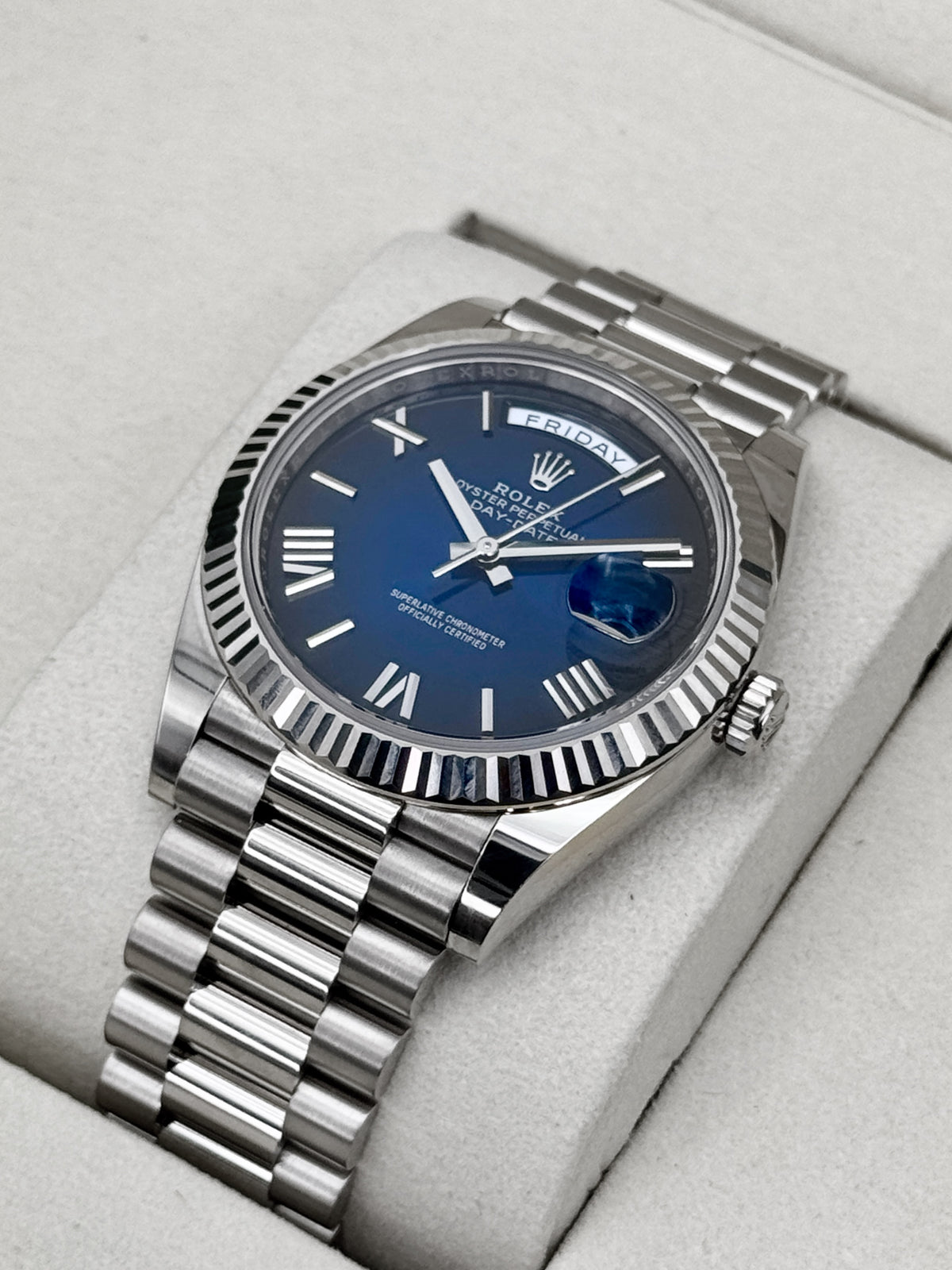 2026 Rolex Day-Date 40mm 228239 Presidential Blue Ombre Dial