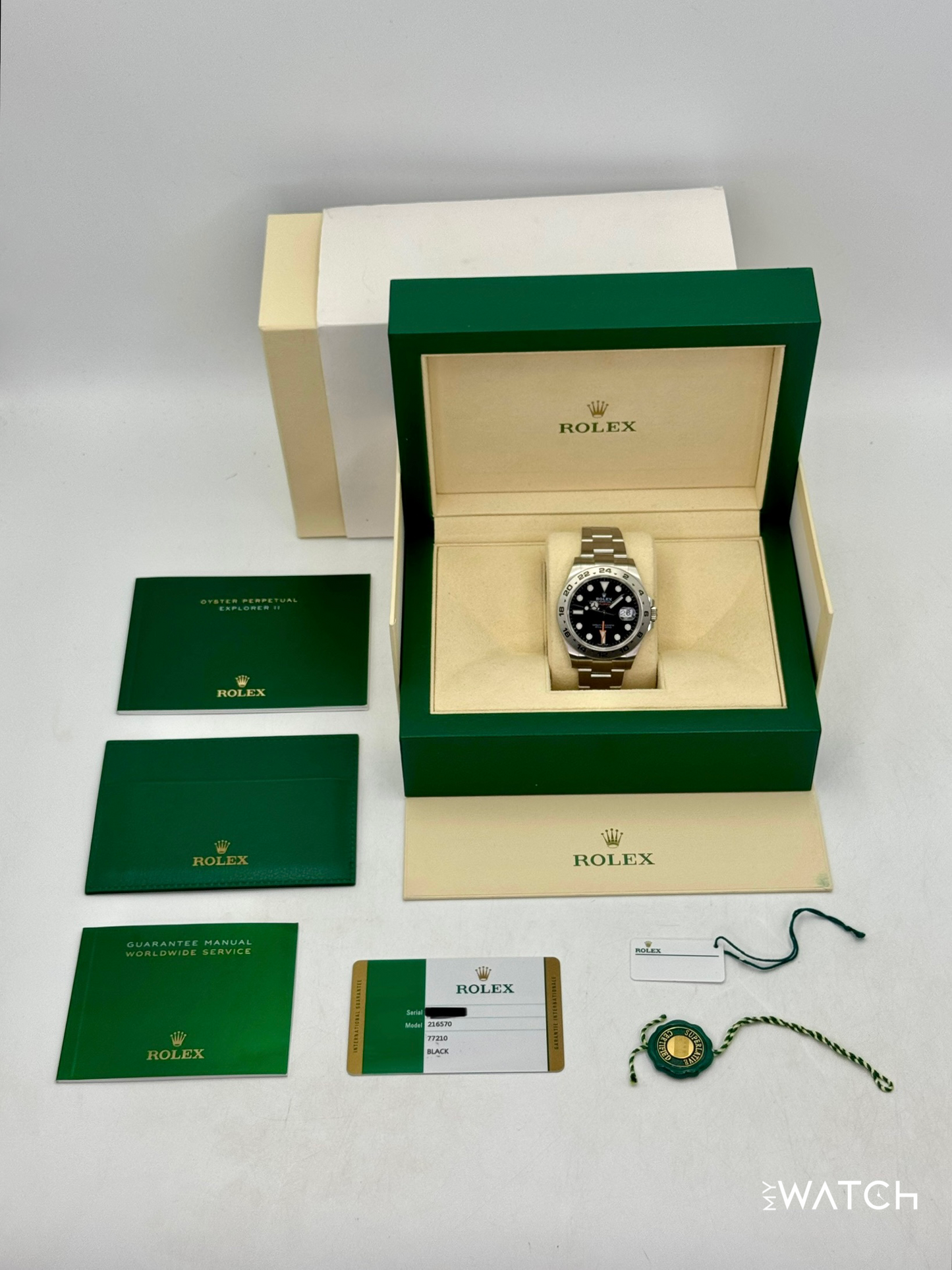 2018 Rolex Explorer II 42mm 216570 Stainless Steel Black Dial - MyWatchLLC