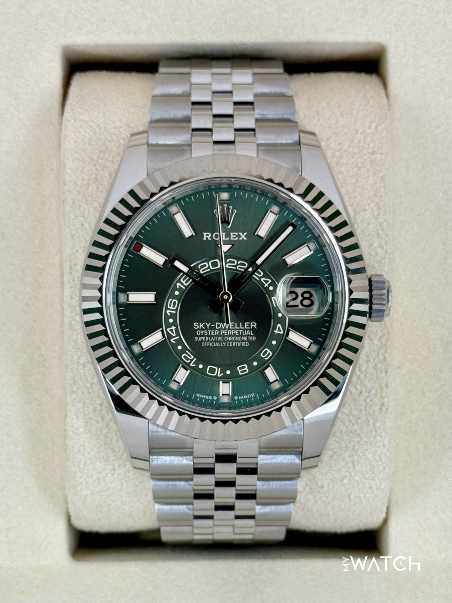 2025 Rolex Sky-Dweller 42mm 336934 Jubilee Green Dial