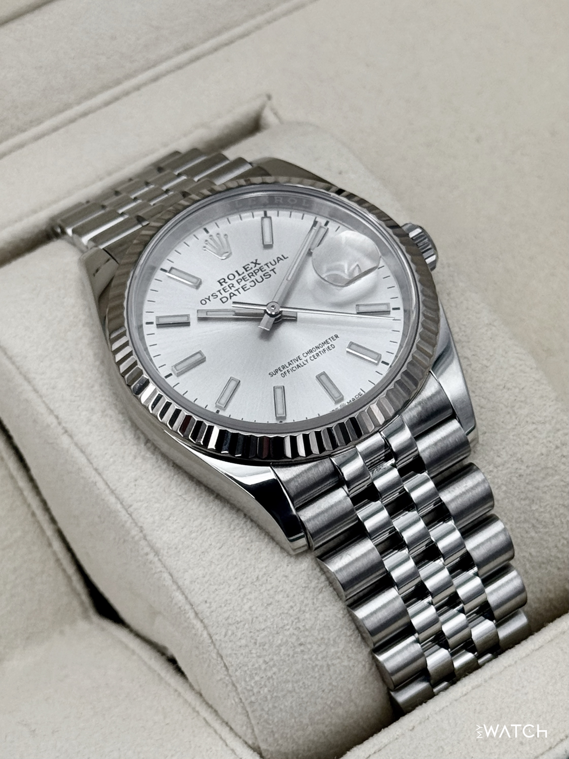 2021 Rolex Datejust 36mm 126234 Stainless Steel Jubilee Silver Dial - MyWatchLLC