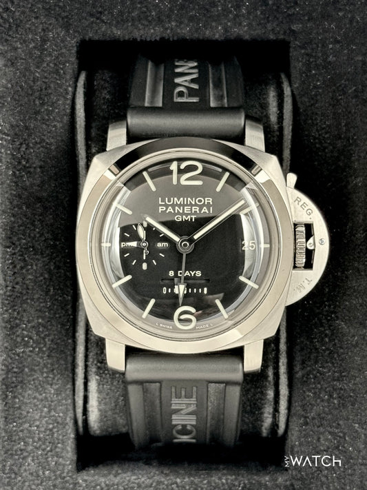 2011 Panerai Luminor 1950 8 Days GMT 44mm PAM00233 Black Dial